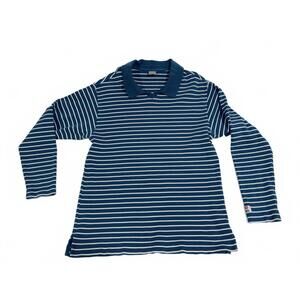 VTG Levi's Large Long Sleeve Striped Thick Polo Shirt Made in USA b20